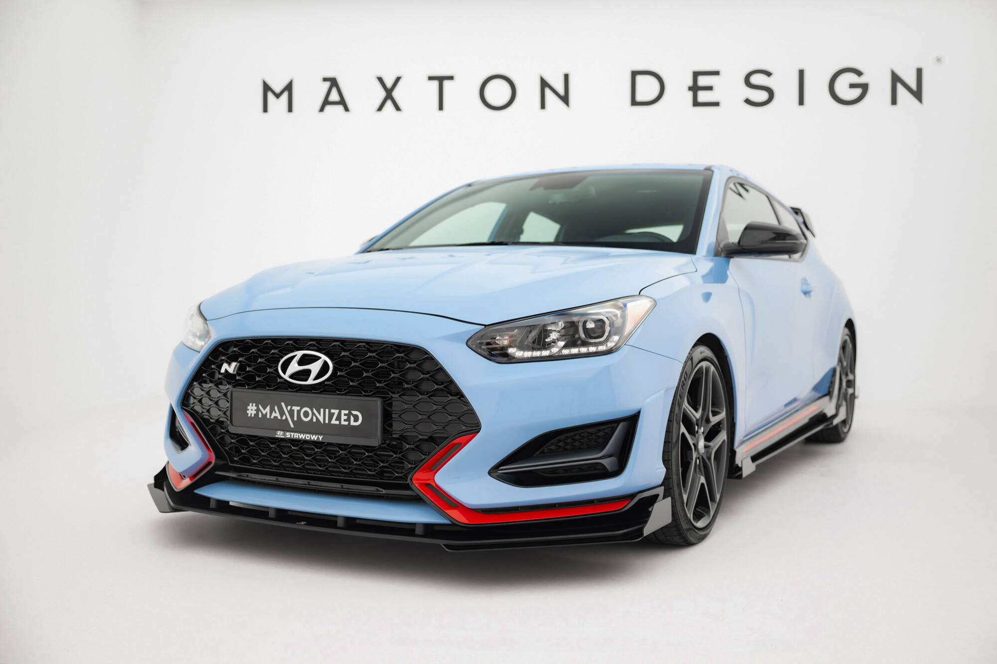 Maxton Design Передний сплиттер Street Pro + брызговики для Hyundai Veloster N Mk2