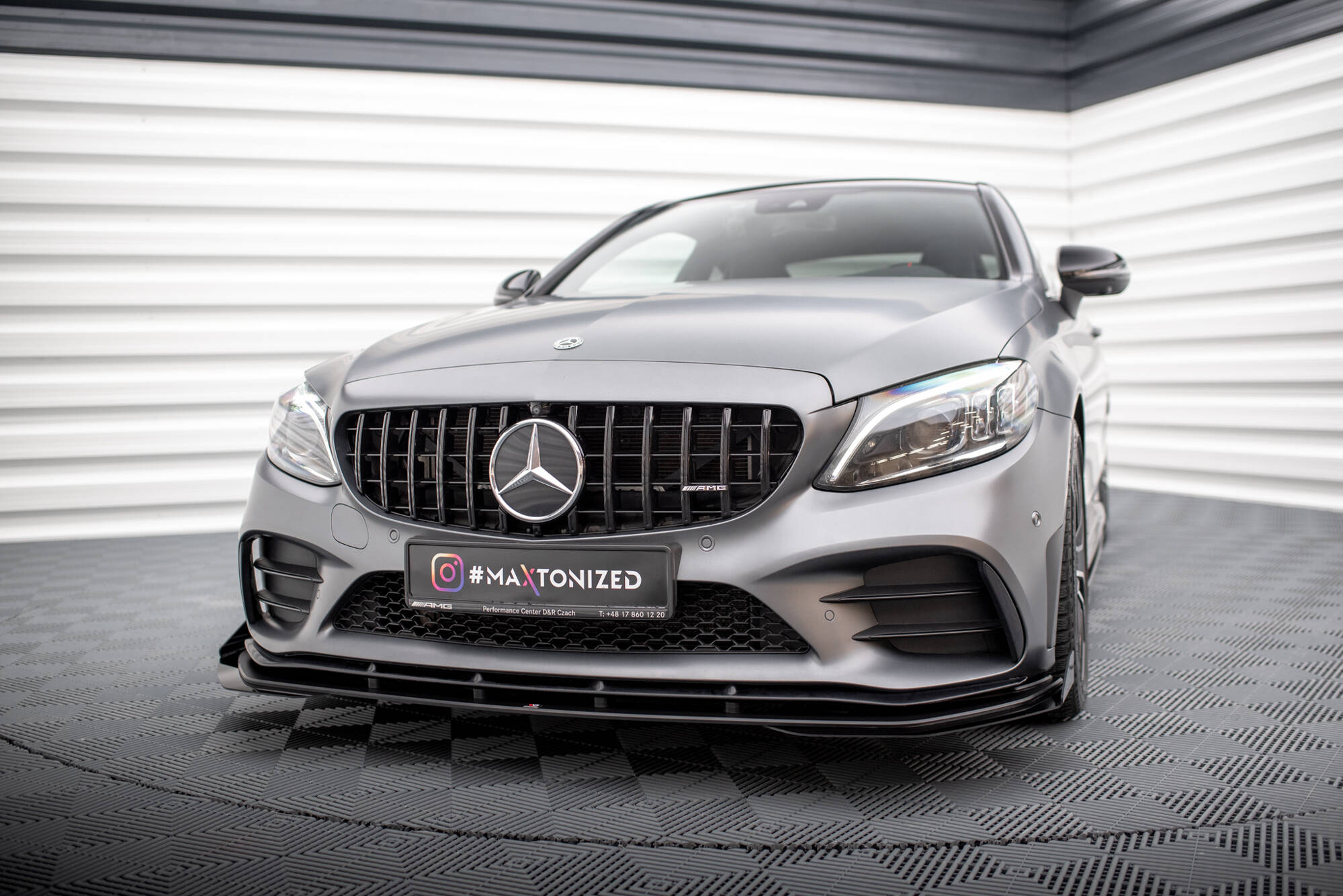 Maxton Design Передний сплиттер Street Pro + брызговики для Mercedes-AMG C43 купе/кабриолет C205 рестайлинг/A205 рестайлинг