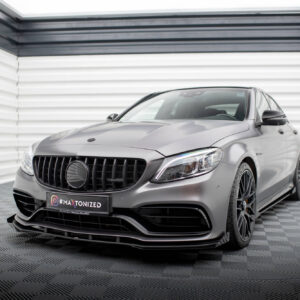 Maxton Design Передний сплиттер Street Pro + брызговики для Mercedes-AMG C63 Седан / Универсал W205 Фейслипт
