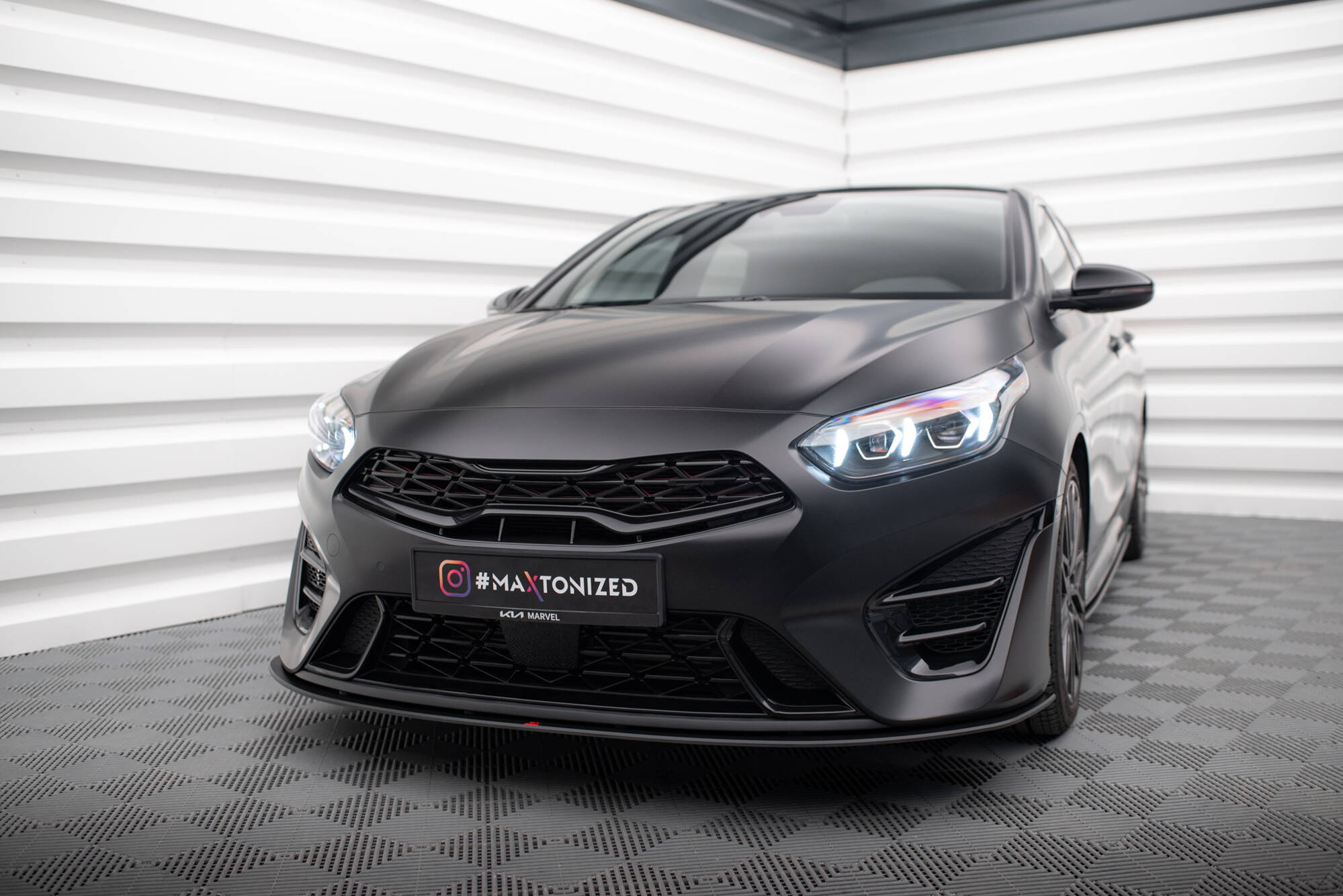 Maxton Design Передний сплиттер Street Pro для Kia Proceed GT Mk3 Facelift / Ceed GT / GT-Line Mk1 Facelift