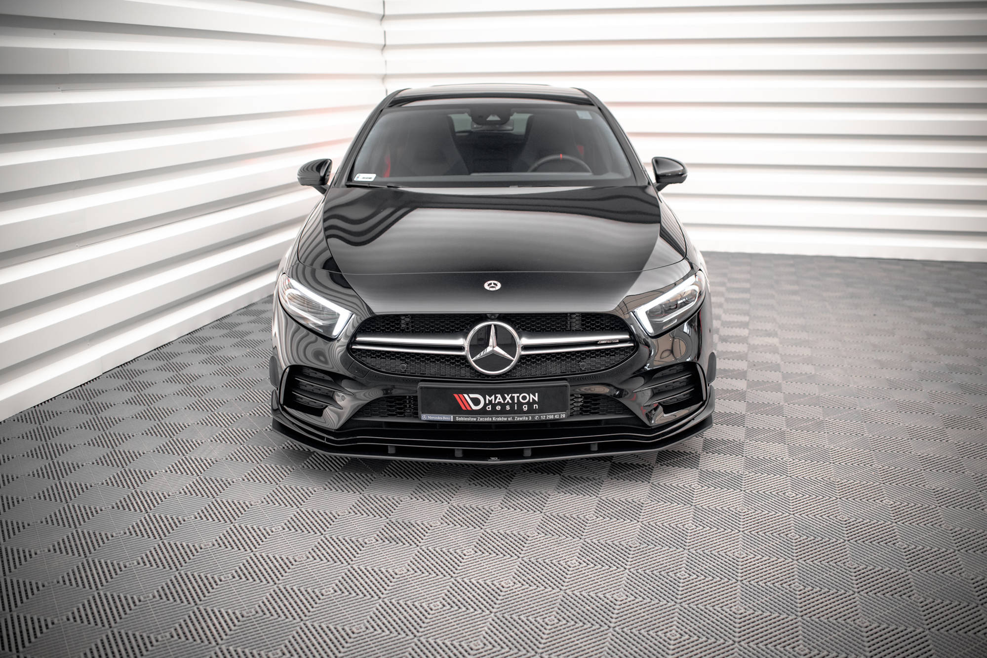 Maxton Design Передний сплиттер Street Pro для Mercedes A35 AMG / Аэродинамический пакет AMG-Line W177 — изображение 3