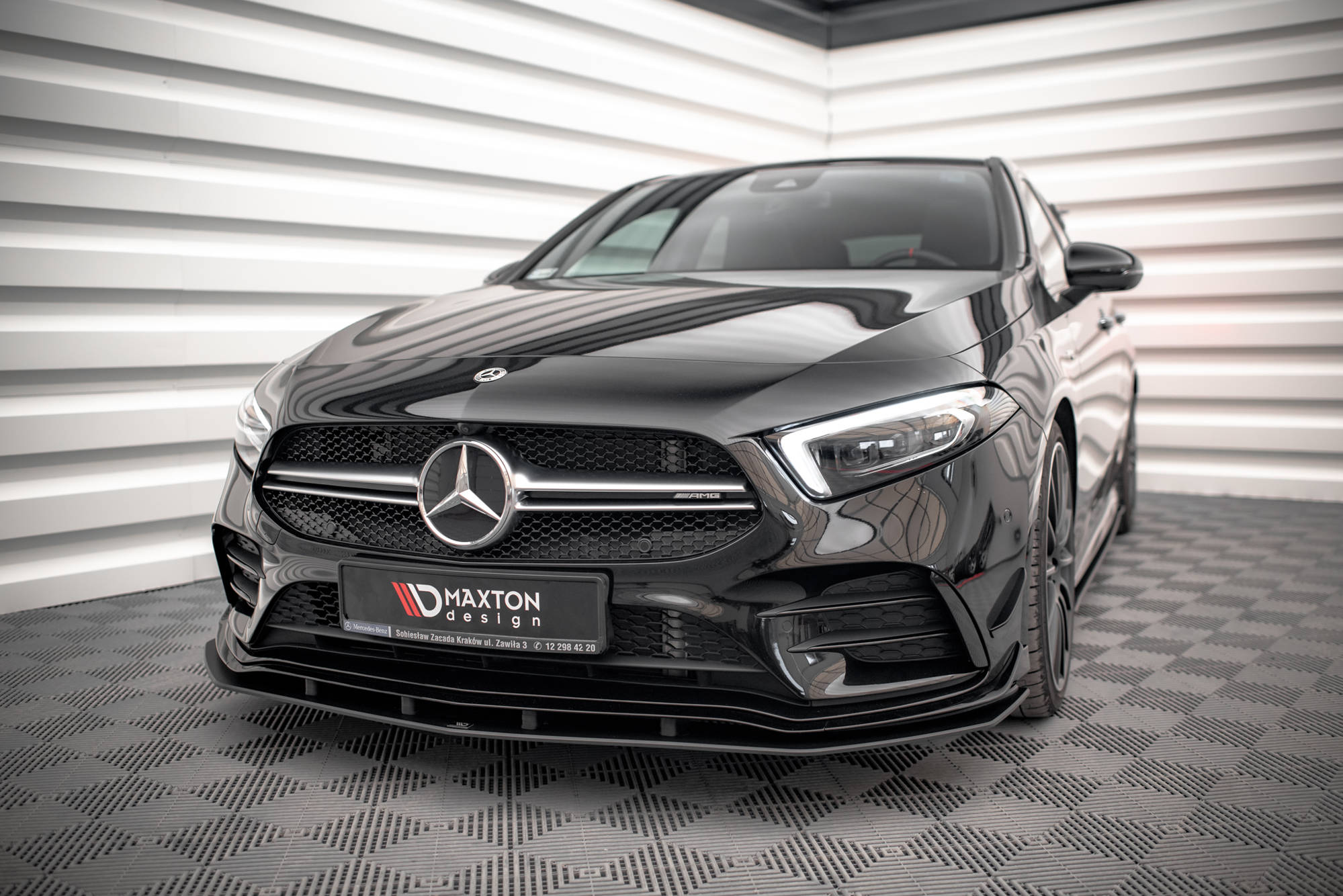 Maxton Design Передний сплиттер Street Pro для Mercedes A35 AMG / Аэродинамический пакет AMG-Line W177