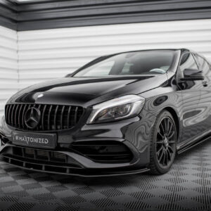 Maxton Design Передний сплиттер Street Pro для Mercedes-Benz A AMG-Line W176 (рестайлинг).