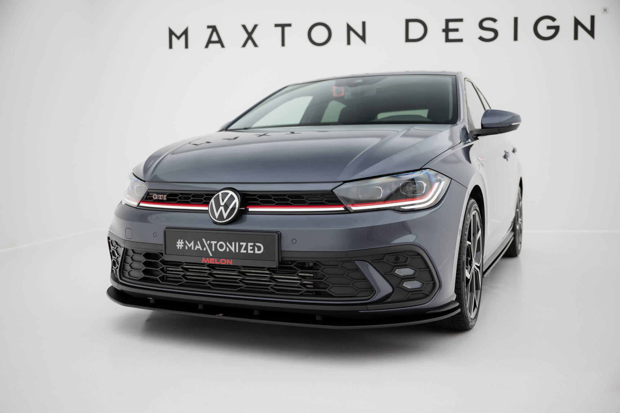 Maxton Design Передний сплиттер Street Pro для Volkswagen Polo GTI Mk6 Facelift