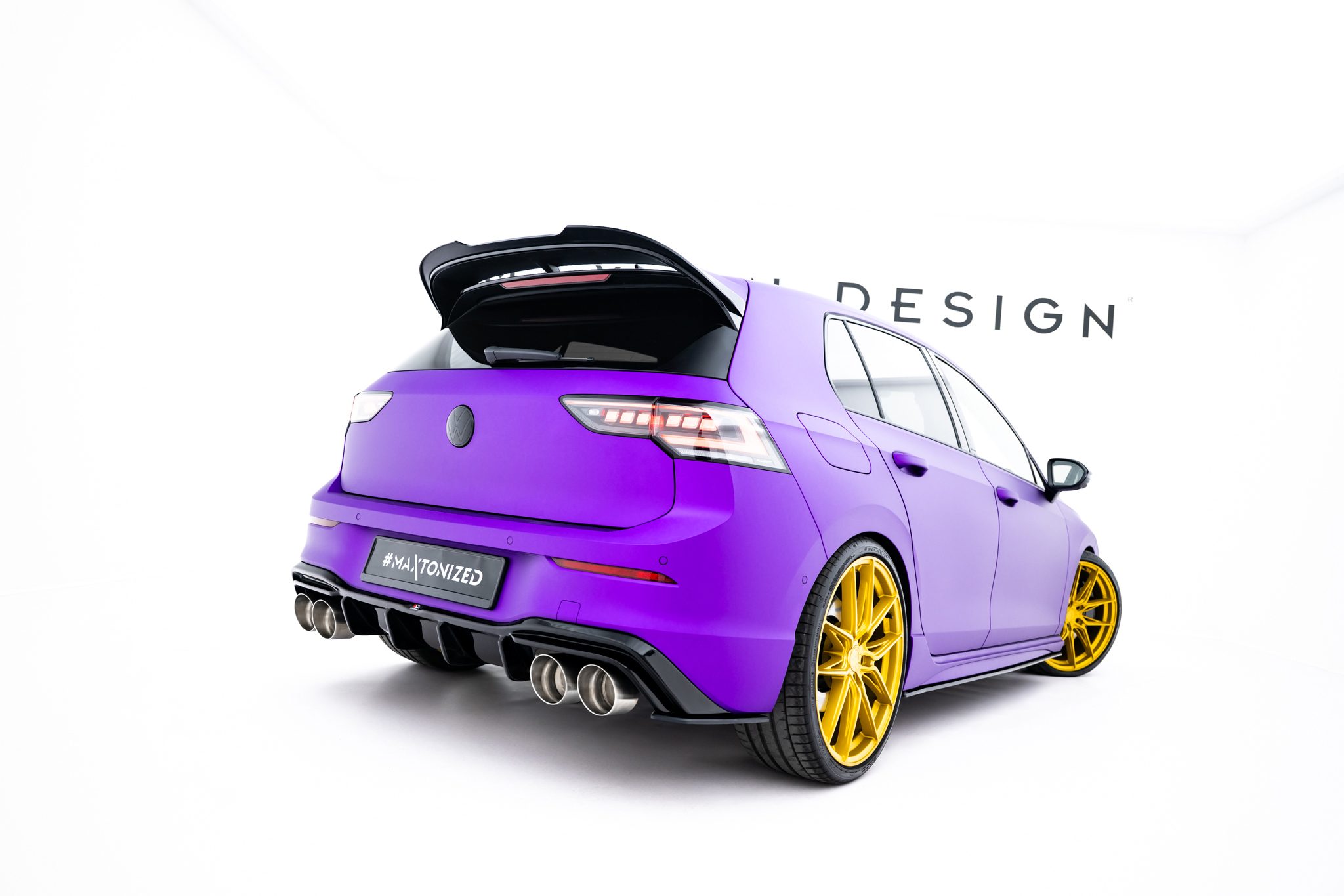 Maxton Design Задние боковые сплиттеры Street Pro V.2 для Volkswagen Golf R Hatchback Mk8 / Mk8 Facelift — изображение 2