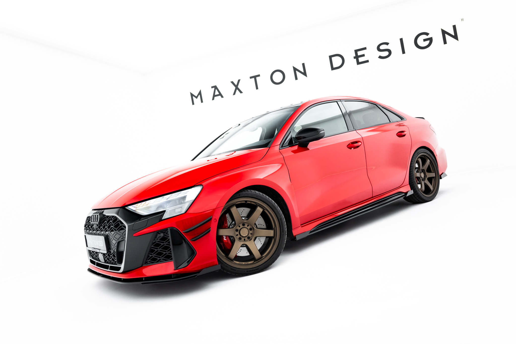 Maxton Design Боковые юбки Street Pro, диффузоры и накладки для Audi RS3 Sedan 8Y Facelift — изображение 3